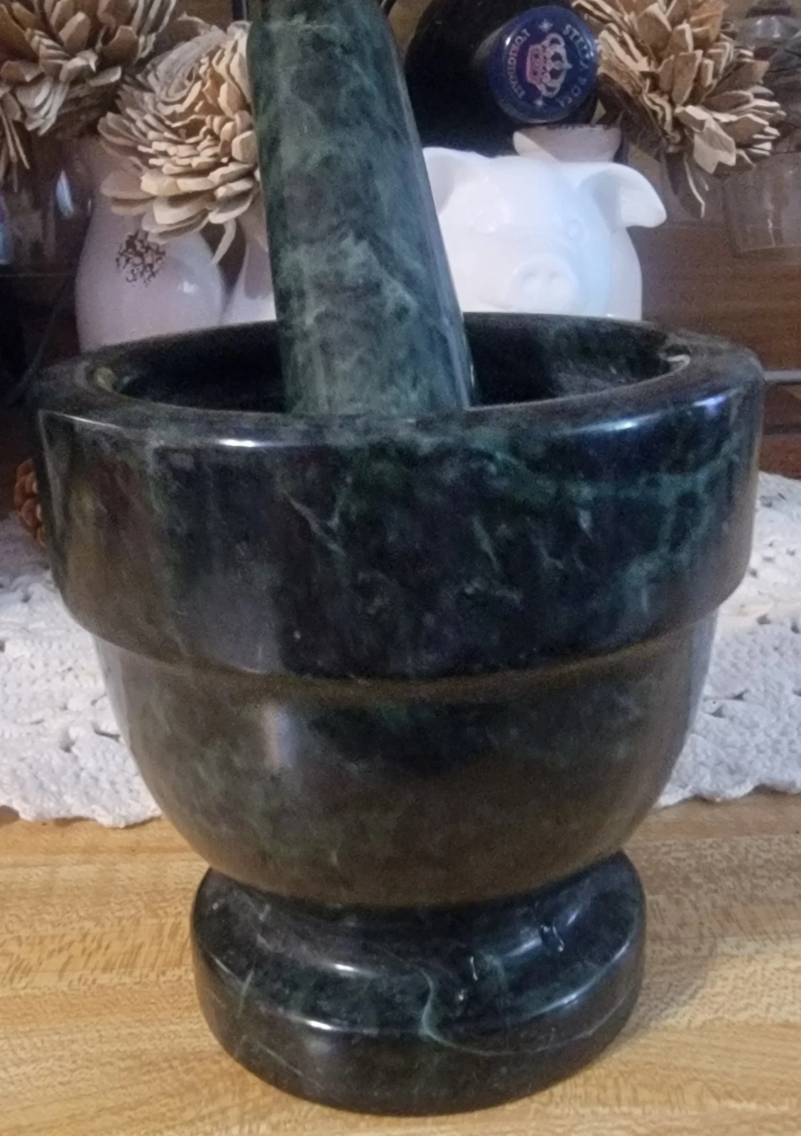 Heavy Durable Green Marble Mortar Pestle Set- Beautiful Set
Opens in a new window or tab