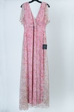 Lulus Dreamiest Desires Pink Floral Flutter Sleeve Organza Maxi Dress- XL NWT