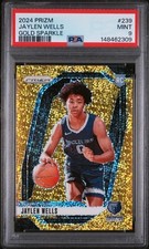Jaylen Wells 2024-25 Panini Prizm Prizms Gold Sparkle #239 (RC) 20/24 PSA 9