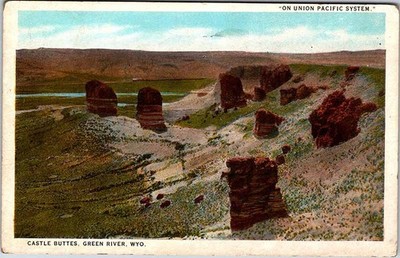 Postcard NATURE SCENE Green River Wyoming WY m/09 AO6842