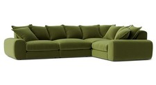 LOAF Wodge RHF Modular sofa in Good Green Clever Deep Velvet (1673)