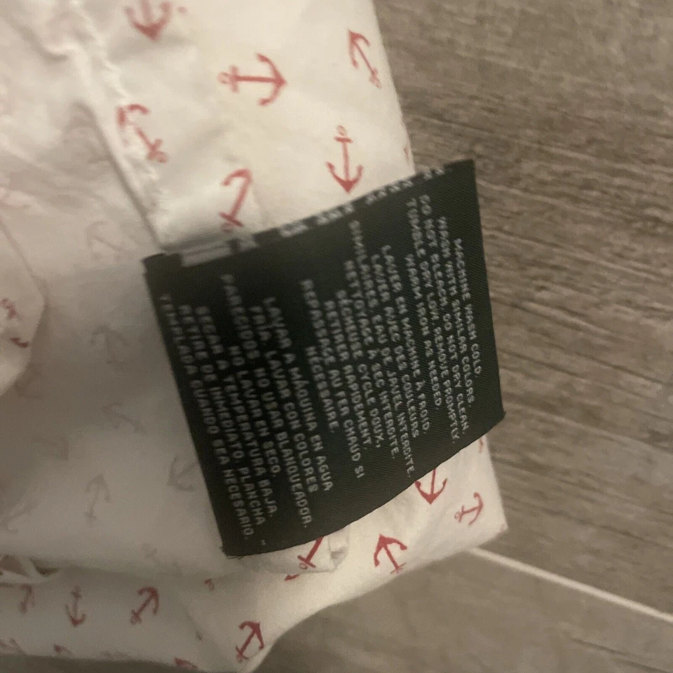 Ralph Lauren Sábana Plana Náutica Talla Queen Blanca con Anclas Rojas por Foto 4 de 4