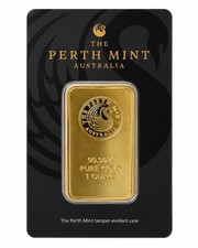 The Perth Mint 1 oz 99.99% Fine Gold Bar in assay   3500.00 per troy oz