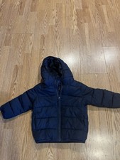 The Children's Place Hooded Puffer Jacket Full Zip Quilted Blue Unisex 3T
