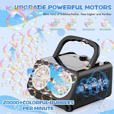 Automatic Bubble Machine Upgrade Bubble Blower w/2 Fans, Portable Bubble Maker