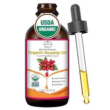Organic Rosehip Seed Oil for Face, Cold Pressed, Unrefined 100 Pure Natural Oil