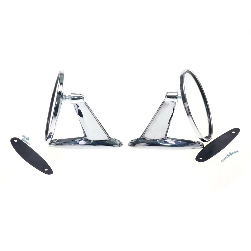 NEW CHROME DOOR MIRRORS PAIR 2 PIECES Fit For OPEL OLYMPIA REKORD A B C P III - Изображение 2 из 4