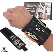 Versatile Magnetic Tool Holder Wristband - 15 Magnets & Comfort Fit for Handyman