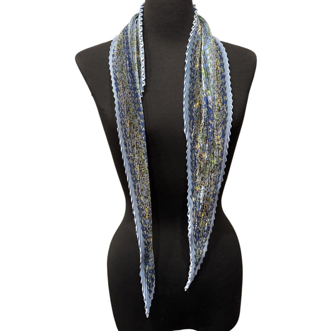HERMES Scarf Carre 90 CHASSE EN INDE Silk Blue Multi - Gem