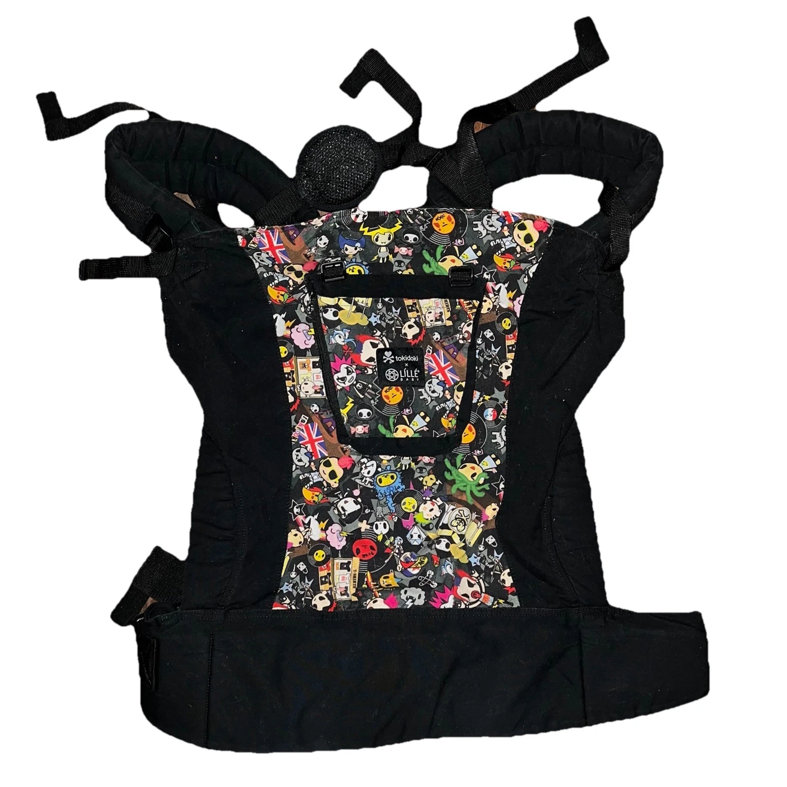 Tokidoki Lillebaby Rebel Pattern Ergonomic All Seasons Baby Child Carrier Black