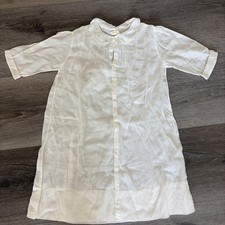 Antique Christening Gown Baptism White Dress Long Handmade Delicate
