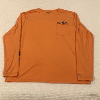 Salt Life T-Shirt Mens Size XLG Orange Long Sleeve Live Salty Tee Shirt