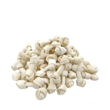 "60 Pack Rawhide Knot Bones 2.5"" - Natural Bulk Dog Chews for Dental Health"