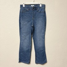 Spanx Denim Kick Flare Pull On Jeans Blue Wash Women  s Size L