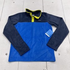 Columbia Jacket Kids Youth XL Blue Navy Fleece Half Snap Colorblock Pullover