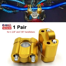 2x CNC Motorcycle HandleBar Fat Bar Mount Clamps Risers Adapters Set 22mm 28MM