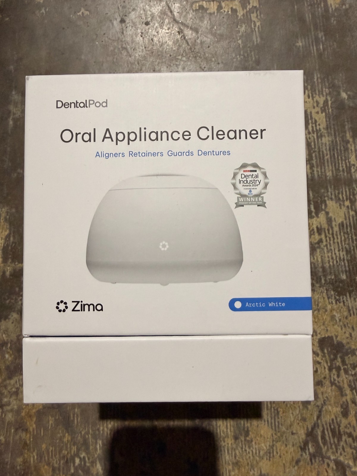 Zima Dental Pod Ultrasonic Oral Appliance Cleaner Arctic White Sealed
