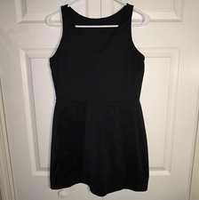 GapFit Black V-Neck Active Tennis Dress Pockets Stretch Short Sz L