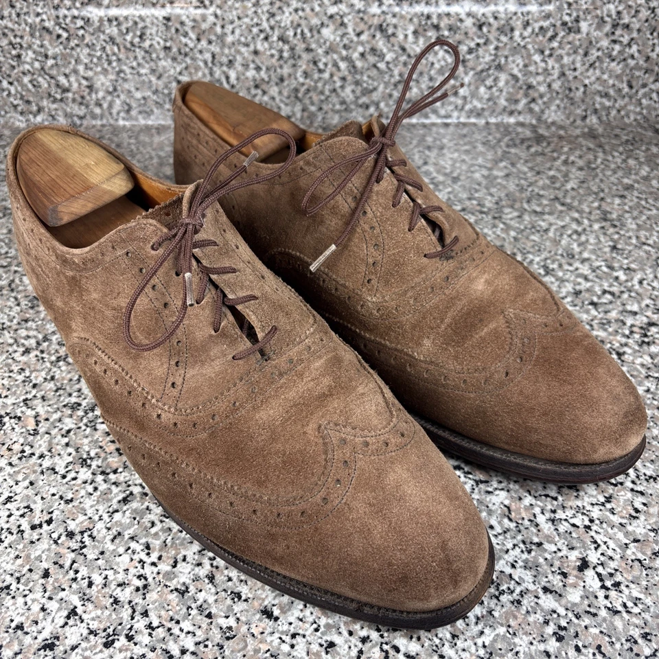 Oxford Paul Stuart by Crockett & Jones marrón gamuza punta de ala para hombre 10,5 usados en excelente estado Foto 4 de 4