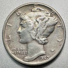 1942/1   MERCURY DIME   XF DETAILS   KEY VARIETY  #1446