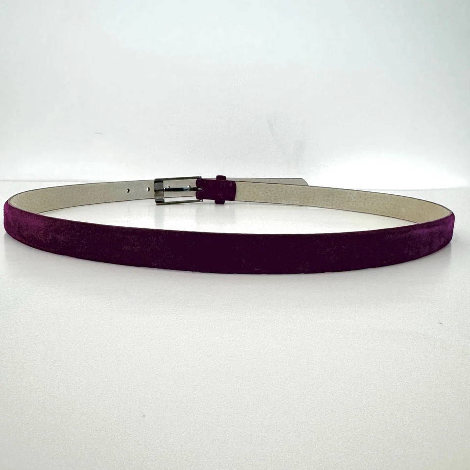 Cinturón Casa Blanca Mercado Negro Cuero Gamuza Púrpura M Foto 3 de 4