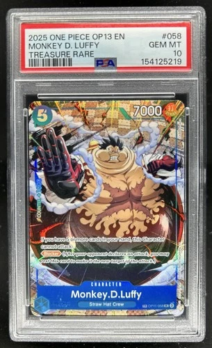 2025 One Piece Monkey.D.Luffy Uncommon Treasure Rare #OP11-058 PSA 10 GEM MINT