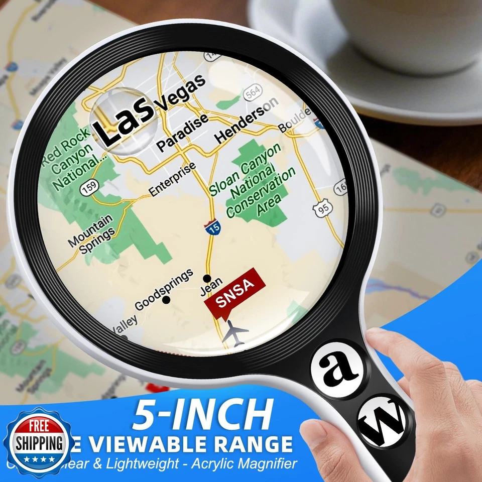 Large Magnifying Glass with Lights,10X 25X 45X 60X Handheld Lighted Magnifier - Image 2 of 4