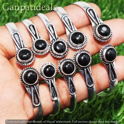 Black Onyx Gemstone Bangles 50pcs Wholesale Lots 925 Silver Plated Jewelry