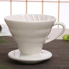 Ceramic Coffee Dripper Pour Over Cone Maker (white, 02) 02, white