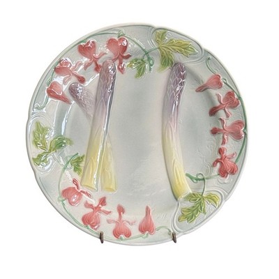 Vintage St Clements French Majolica Asparagus Plate