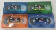 Lot 4 JVC J'Collection EHG T-120 VHS Clear Color Green Orange Blue, Teal