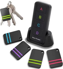 Remote Control Finder, Pack of 4 Find My Keys Device Stick on Black 