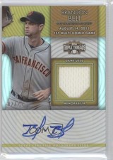 2012 Topps Triple Threads Unity Relics Gold 2/25 Brandon Belt #TTUAR-12 Auto 2x6
