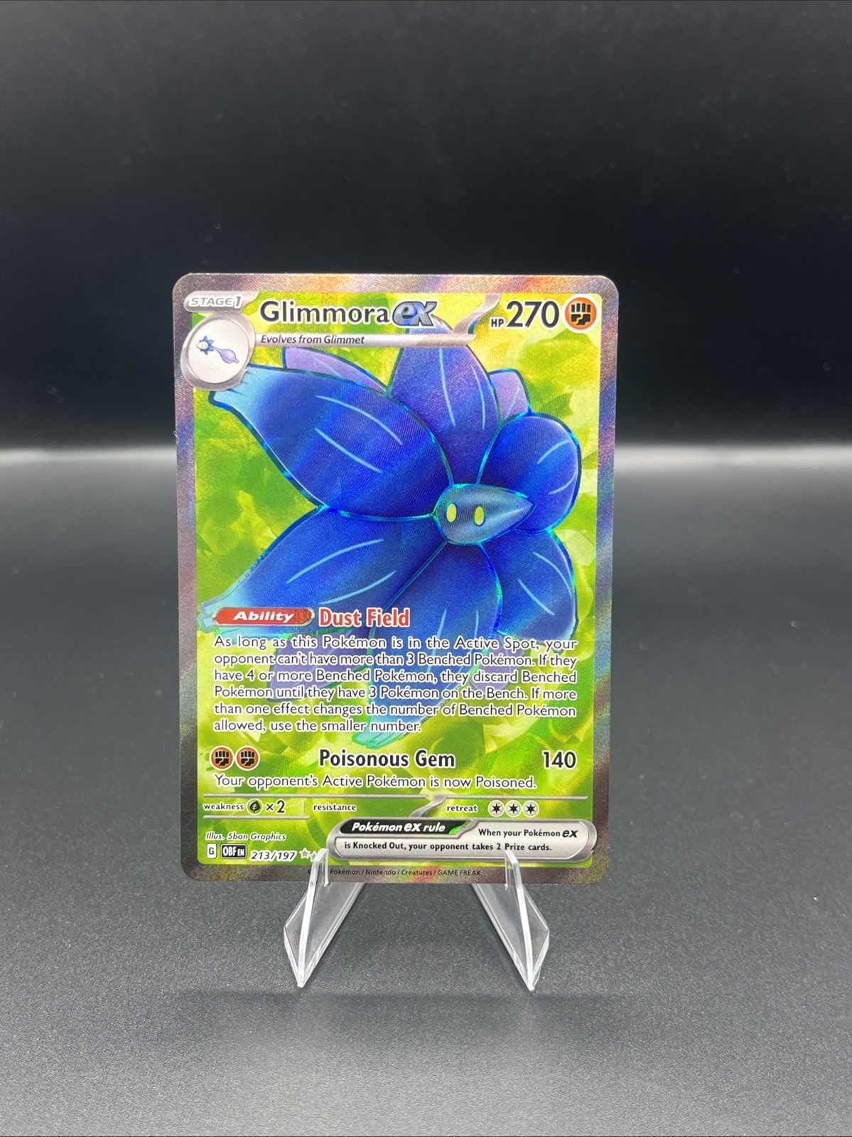 Pokemon Glimmora EX 213/197 Obsidian Flames Ultra Rare