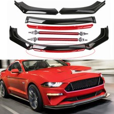 For Ford Mustang Gt Front Bumper Lip Splitter Spoiler Strut Rod Glossy Blackred For Ford Mustang Gt Front Bumper Lip Splitter Spoiler Strut Rod Glossy Blackred