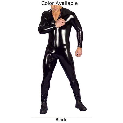 Lingerie uomo donna accattivante effetto bagnato tuta ecopelle body - Foto 4 di 42