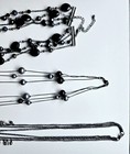 COSTUME JEWELRY NECKLACE  LOT VTG -NOW BEADED FAUX PEARL & LUCITE BEADS GREY BLK — photo 4