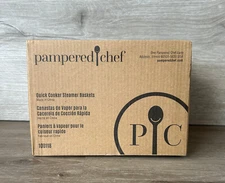 Pampered Chef Quick Cooker Stainless Steamer Baskets #100118 SEALED
