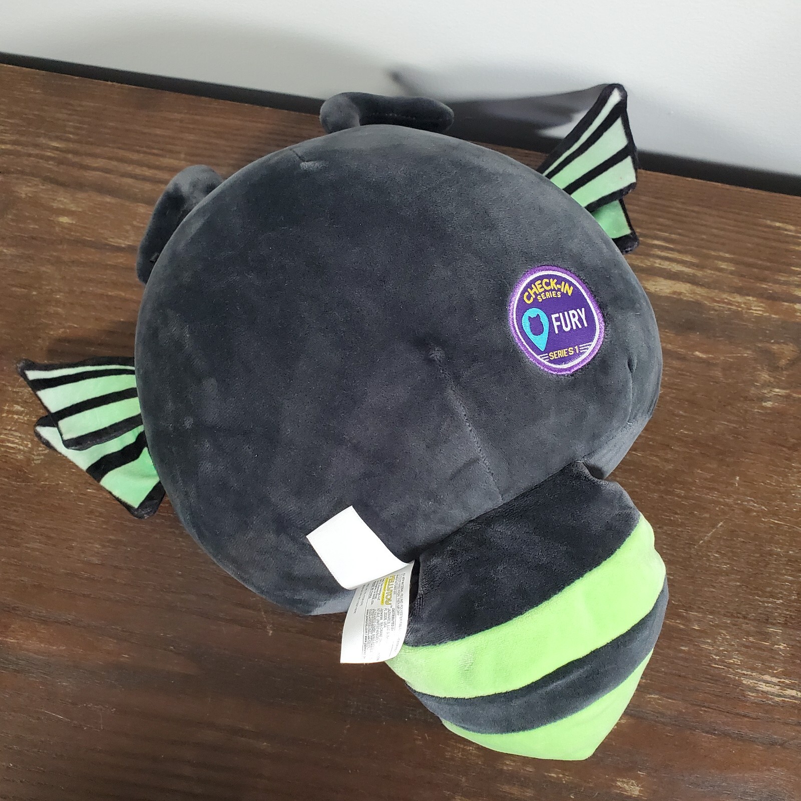 Squishmallow Green Black Fury 8" Plush Stuffed CheckIn Series Carowinds eBay