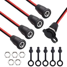 5pcs 10a Dc099 Dc Power Jack Cord Socket 5.5x2.1mm Threaded Female Mount Connect