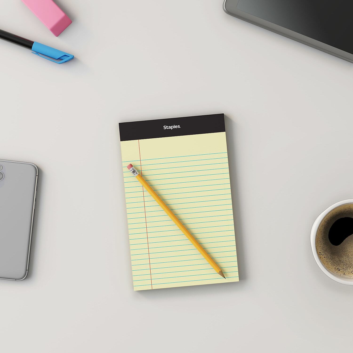 Staples Notepads 5" x 8" Narrow Canary 50 Sheets/Pad 12 Pads/Pack (26829) 163832 eBay