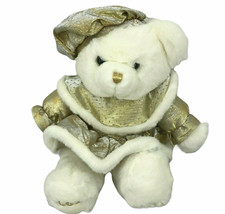 Holiday Teddy Bear Girl Christmas Plush Gold Sparkle Dan Dee Stuffed Animal 2003