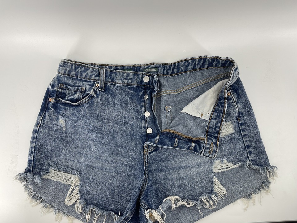 Wild Fable Cut Off Fringe Jean Shorts Womens Size 14 W Button Fly High
