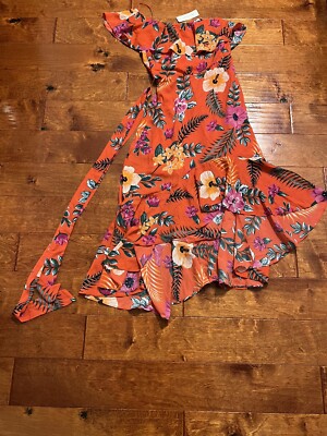 Francesca's Miami Floral Dress Boutique Red Size XS NWT $66 Fast Ship