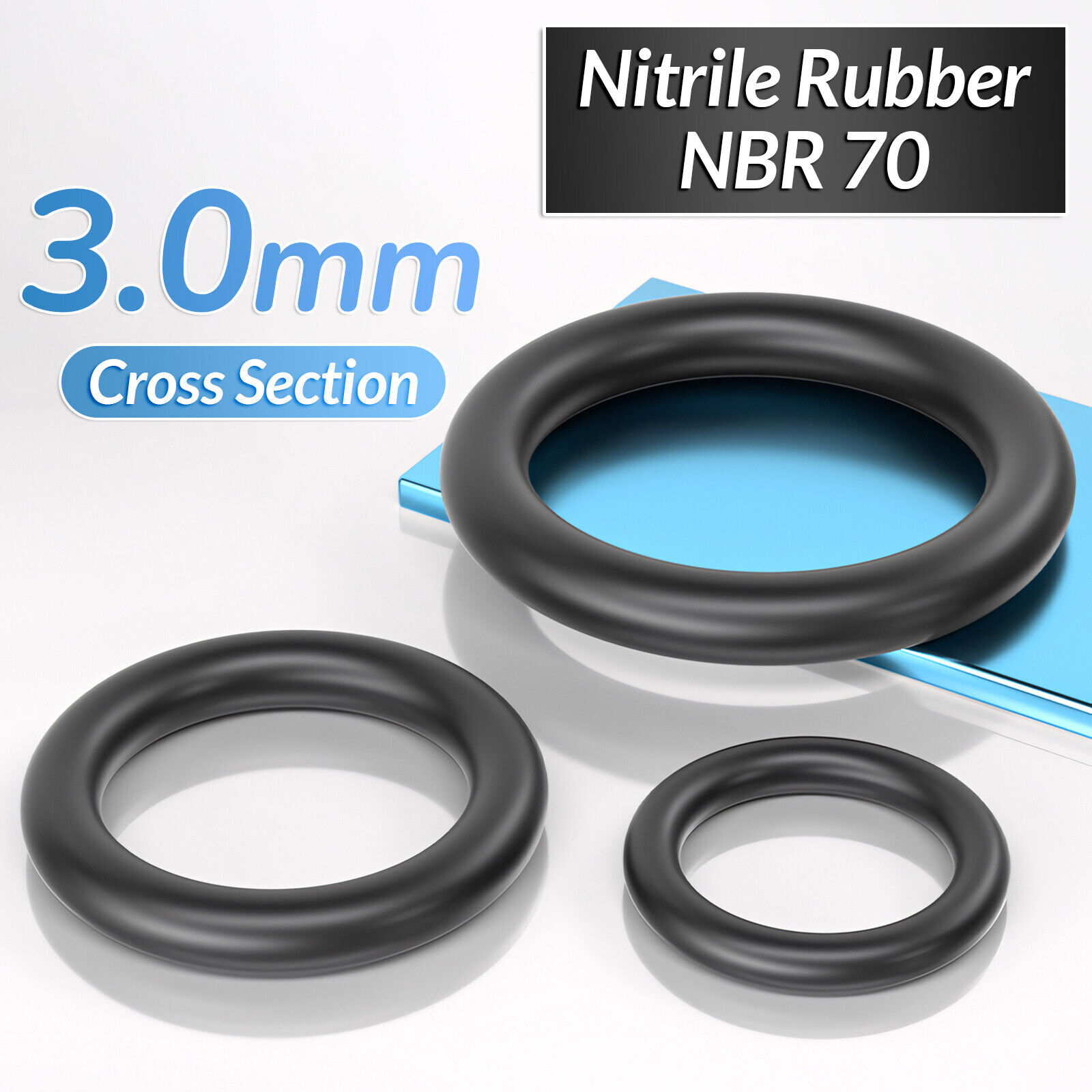 Metric Nitrile Rubber O-Rings 3mm Cross Section ID - NBR O Ring Seals  10mm-80mm
