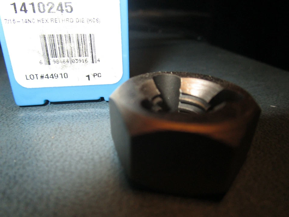 7/16"-14 Chromium Steel Bright Finish UNC, Hexagon Rethreading Bolt Die - Image 2 of 2