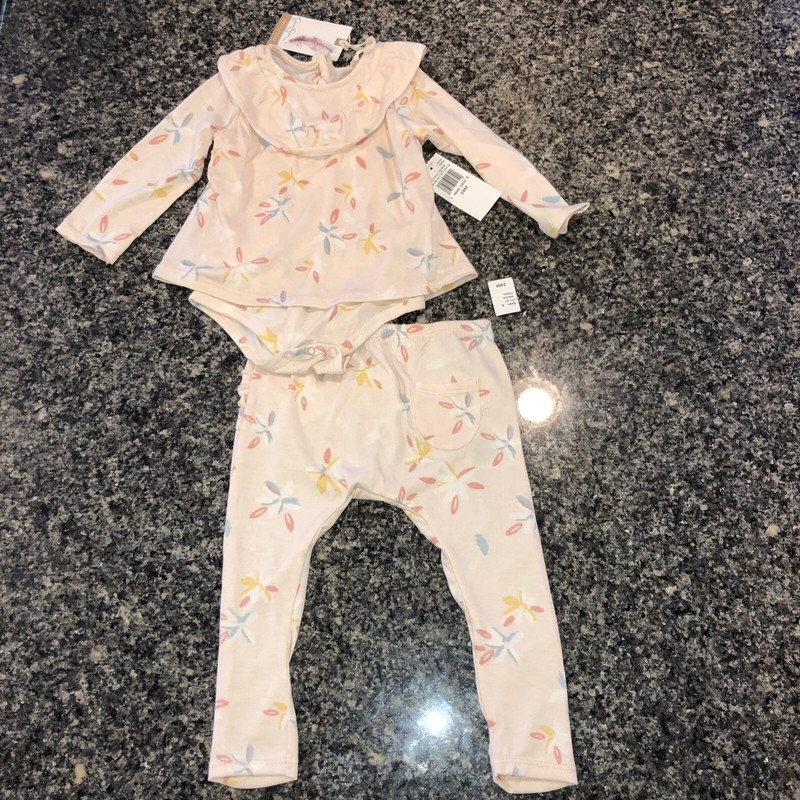 NWT: Baby Girl’s Jessica Simpson Floral Print Ruffle Top & Pants Set ~ Size 24M