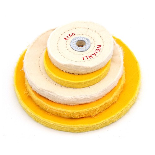 50-200mm 2"- 8" Spiral Stitched Cotton Buffing Polishing Wheel Mop Bench Grinder - Picture 4 of 4