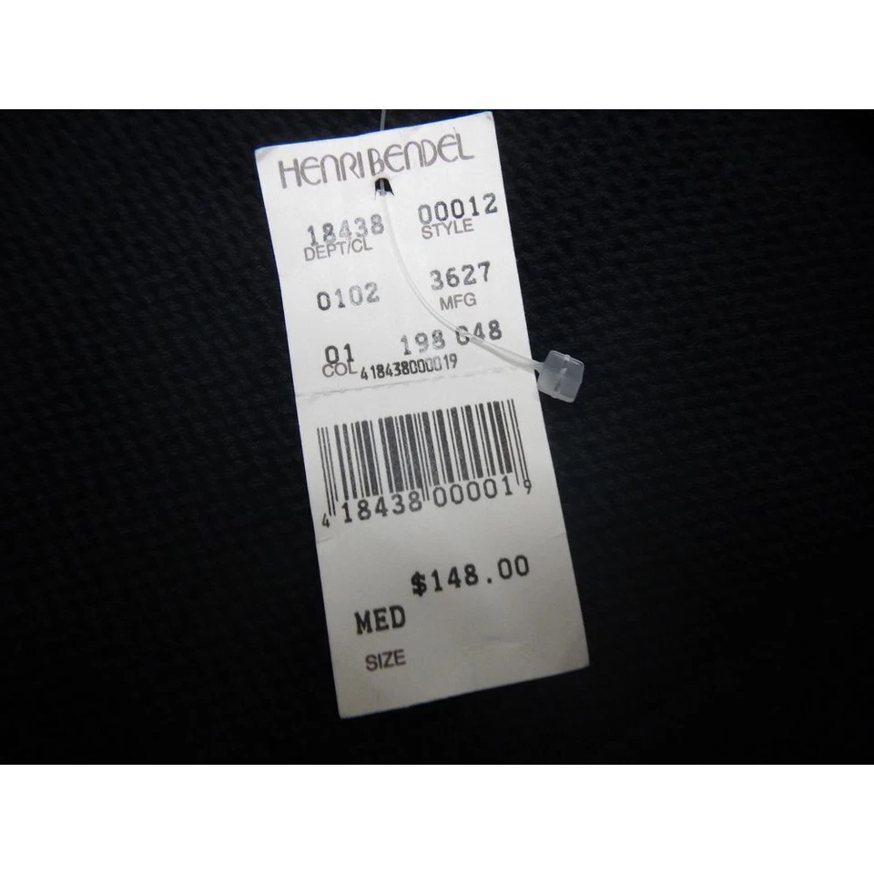 Suéter Henri Bendel New York Mujer Mediano Negro Acanalado Tejido Hecho en Italia Nuevo Con Etiquetas Foto 4 de 4