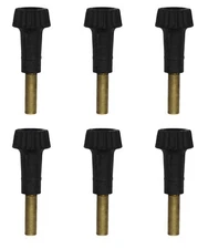 Creative Hobbies Black Lamp Socket Knob with 1/2" Brass Extenders | 6 Pack 